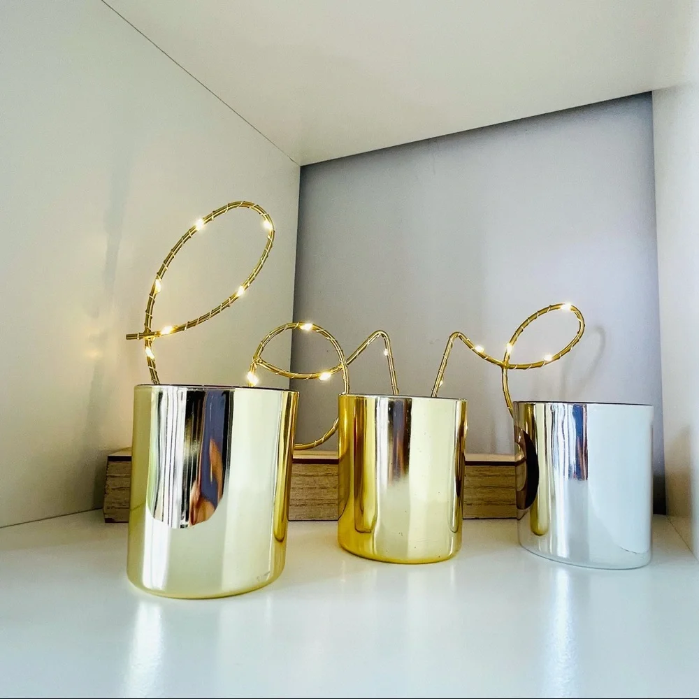 2pcs Gold Candle Holder Decor Party Glasses X O ❤️